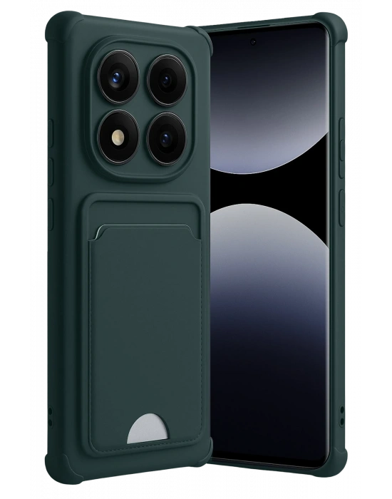 Newface Xiaomi Redmi Note 14 Pro Plus Kelvin Kartvizitli Silikon - Koyu Yeşil