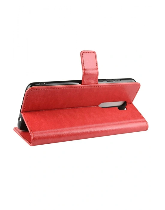 Newface Xiaomi Redmi Note 8 Pro Kılıf Trend S Plus Kapaklı Kılıf - Kırmızı