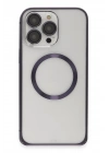 Joko iPhone 14 Pro Kılıf Metal Bumper Magneticsafe Kapak - Derin Mor