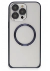 Joko iPhone 15 Pro Max Kılıf Metal Bumper Magneticsafe Kapak - Lacivert