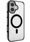 Joko iPhone 16 Gleam PC Sert Magsafe Kılıf - Şeffaf-Siyah