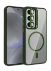 Joko Samsung Galaxy S25 Remim Lensli Magsafe Standlı Kapak - Koyu Yeşil
