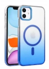 Newface Apple iPhone 12 Glossy Magsafe Kapak - Mavi