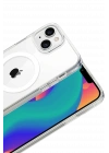 Newface Apple iPhone 14 Combo Sert Şeffaf Magsafe Kapak - Şeffaf