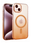 Newface Apple iPhone 14 Glossy Magsafe Kapak - Turuncu