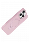 Newface Apple iPhone 14 Pro Max Regal Magsafe Standlı Kapak - Açık Pembe