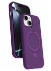 Newface Apple iPhone 14 Regal Magsafe Standlı Kapak - Derin Mor