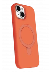 Newface Apple iPhone 14 Regal Magsafe Standlı Kapak - Turuncu