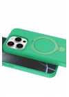 Newface Apple iPhone 15 Pro Max Regal Magsafe Standlı Kapak - Yeşil