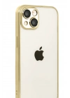 Newface Apple iPhone 15 Razer Lensli Silikon - Gold