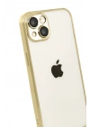 Newface Apple iPhone 15 Razer Lensli Silikon - Gold