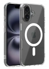 Newface Apple iPhone 16 Combo Sert Şeffaf Magsafe Kapak - Şeffaf