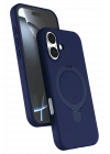 Newface Apple iPhone 16 Plus Regal Magsafe Standlı Kapak - Lacivert
