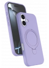 Newface Apple iPhone 16 Plus Regal Magsafe Standlı Kapak - Lila