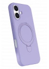 Newface Apple iPhone 16 Plus Regal Magsafe Standlı Kapak - Lila