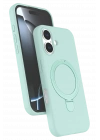 Newface Apple iPhone 16 Plus Regal Magsafe Standlı Kapak - Su Yeşili