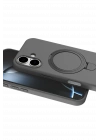 Newface Apple iPhone 16 Plus Regal Magsafe Standlı Kapak - Titan Gri