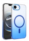 Newface Apple iPhone 16E Glossy Magsafe Kapak - Mavi