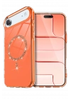 Newface Apple iPhone 17 Air Live Diamond Magsafe Kapak - Turuncu