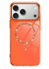 Newface Apple iPhone 17 Pro Max Live Diamond Magsafe Kapak - Turuncu