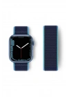 Newface Apple Watch 38mm Hasırlı Cırtcırtlı Kordon - Mavi-Lacivert