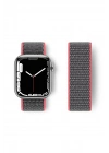 Newface Apple Watch 38mm Hasırlı Cırtcırtlı Kordon - Pembe