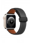 Newface Apple Watch 38mm KR414 Daks Deri Kordon - Siyah