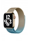 Newface Apple Watch 38mm Metal Mıknatıslı Kordon - Metalik Gold-Mavi