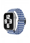 Newface Apple Watch 42mm Star Kordon - Zigzag Beyaz-Mavi