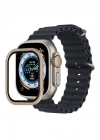 Newface Apple Watch Ultra 49mm Alüminyum Kasa Cam Ekran Koruyucu - Gold