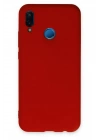 Newface Huawei P20 Lite Kılıf Nano içi Kadife Silikon - Kırmızı