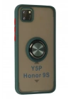 Newface Huawei Y5P Kılıf Montreal Yüzüklü Silikon Kapak - Yeşil