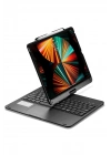 Newface iPad Pro 12.9 (2021) Kılıf Magic Dönen Klavyeli Tablet Kılıf - Siyah