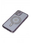 Newface iPhone 11 Kılıf Joke Simli Magneticsafe Kılıf - Derin Mor