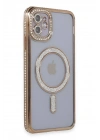 Newface iPhone 11 Kılıf Joke Simli Magneticsafe Kılıf - Gold
