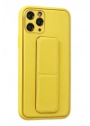 Newface iPhone 11 Pro Kılıf Coco Deri Standlı Kapak - Sarı