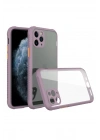 Newface iPhone 11 Pro Kılıf Miami Şeffaf Silikon - Açık Mor
