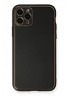 Newface iPhone 11 Pro Max Kılıf Coco Deri Silikon Kapak - Siyah