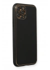 Newface iPhone 11 Pro Max Kılıf Coco Deri Silikon Kapak - Siyah