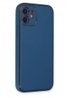 Newface iPhone 12 Kılıf Coco Deri Silikon Kapak - Açık Mavi
