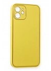 Newface iPhone 12 Kılıf Coco Deri Silikon Kapak - Sarı