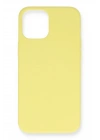 Newface iPhone 12 Kılıf Nano içi Kadife Silikon- Sarı