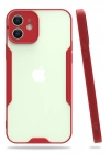 Newface iPhone 12 Kılıf Platin Silikon - Kırmızı