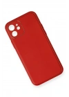 Newface iPhone 12 Mini Kılıf Coco Deri Silikon Kapak - Kırmızı