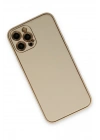 Newface iPhone 12 Pro Kılıf Coco Deri Silikon Kapak - Gold