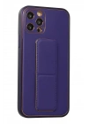 Newface iPhone 12 Pro Kılıf Coco Deri Standlı Kapak - Mor