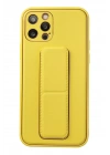 Newface iPhone 12 Pro Kılıf Coco Deri Standlı Kapak - Sarı