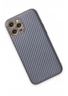 Newface iPhone 12 Pro Kılıf Coco Karbon Silikon - Gri