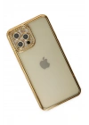 Newface iPhone 12 Pro Kılıf Joke Taşlı Silikon - Gold