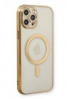 Newface iPhone 12 Pro Kılıf Magneticsafe Lazer Silikon - Gold